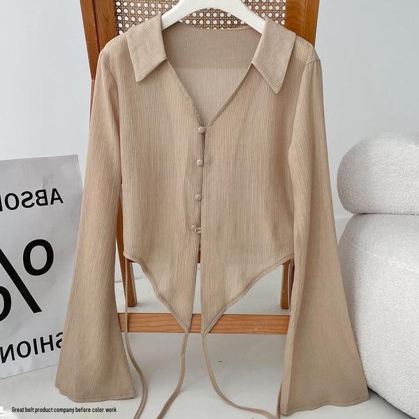 Women s V-neck Tie-up Bell Sleeve Cardigan: Spring/Autumn Sun Protection Top M (Approx 105 lbs)
Women s V-neck Tie-up Bell Sleeve Cardigan: Spring/Autumn Sun Protection Top M (Approx 105 lbs)
