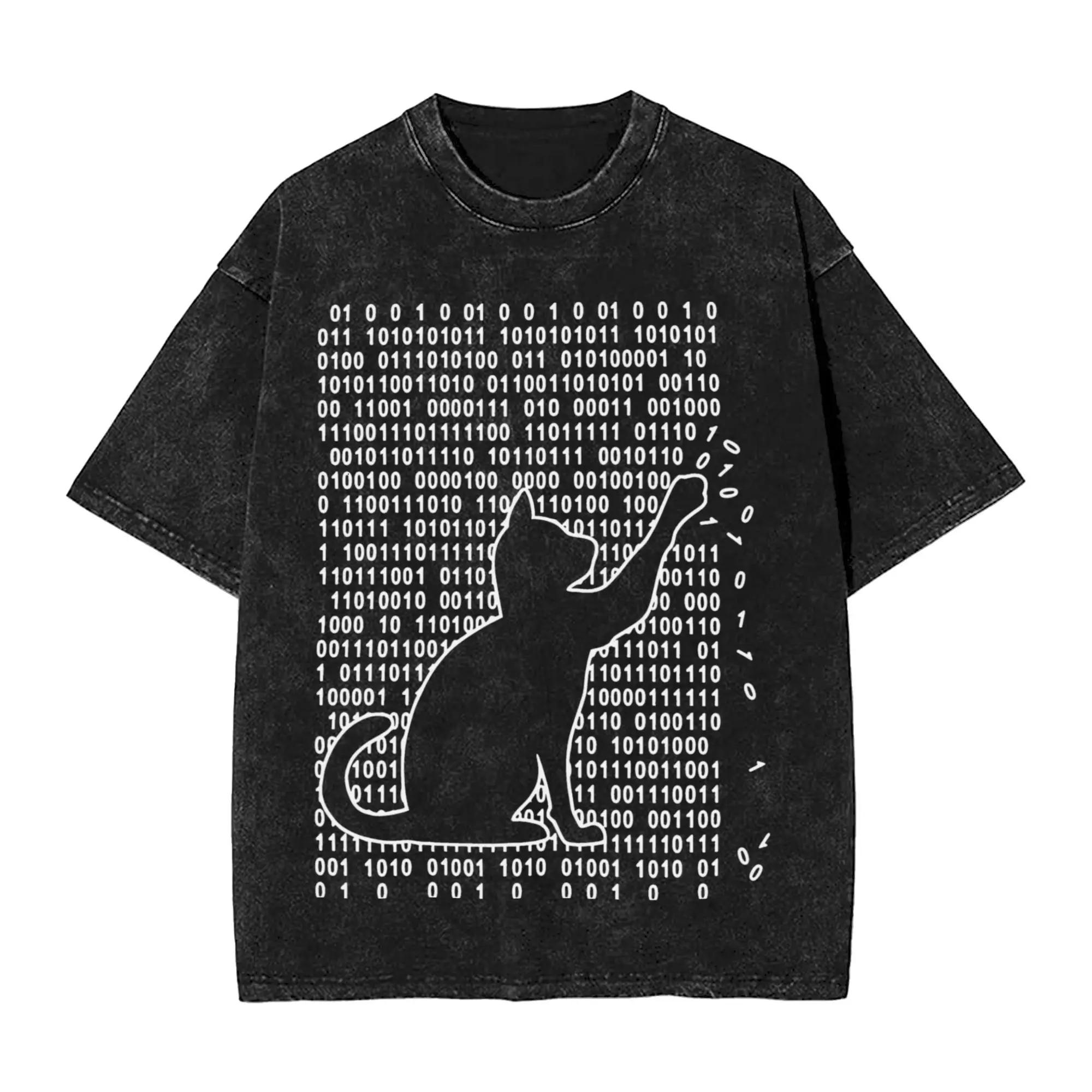Fun cat is playing with binary code T-Shirts for Men Awesome 100% Cotton Tee Shirt Short Sleeve T Shirt Print Clothes S
Fun cat is playing with binary code T-Shirts for Men Awesome 100% Cotton Tee Shirt Short Sleeve T Shirt Print Clothes S