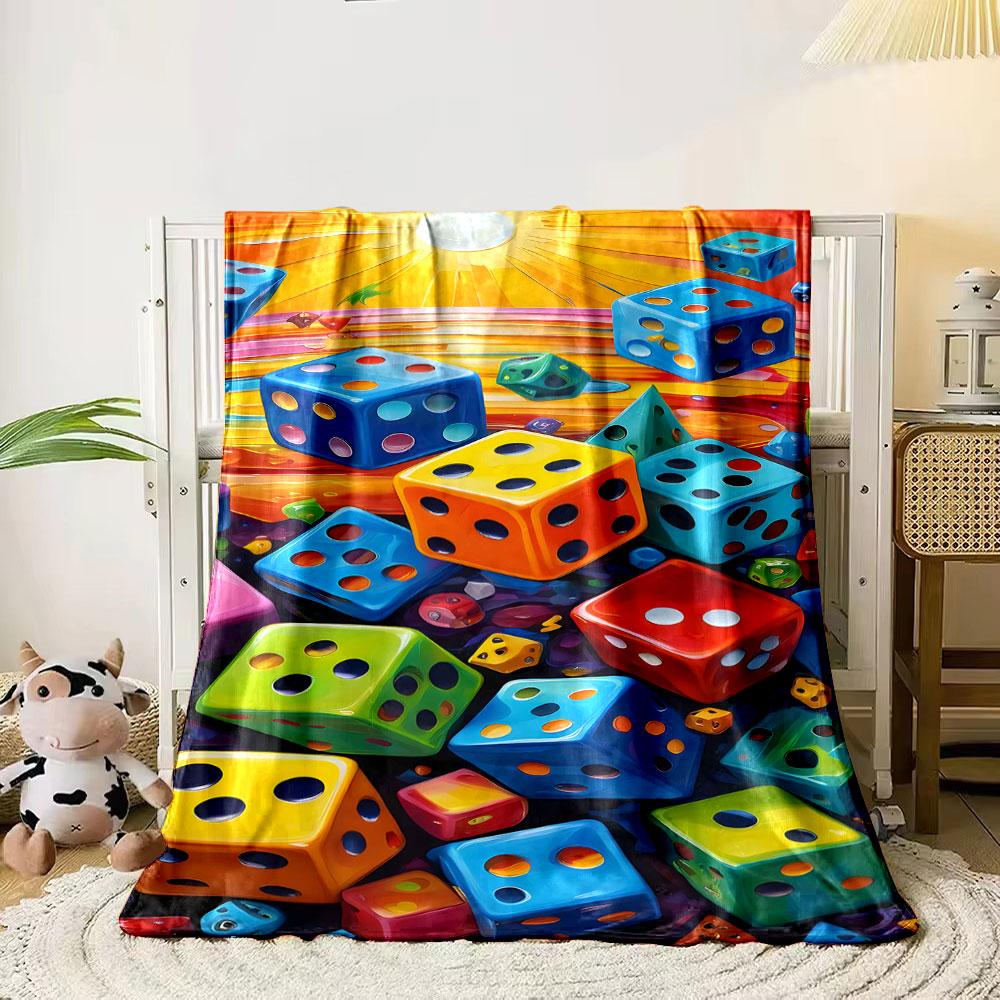 Colorful dice scattered in vibrant surroundings with a radiant sunlit sky. for all seasons blanket lunch break throw gift 80cm x 120cm
Colorful dice scattered in vibrant surroundings with a radiant sunlit sky. for all seasons blanket lunch break throw gift 80cm x 120cm