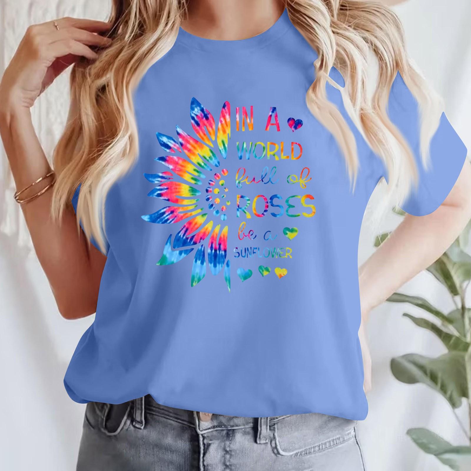 Женская повседневная футболка с принтом, пуловер с круглым вырезом, топ с короткими рукавами XL
Женская повседневная футболка с принтом, пуловер с круглым вырезом, топ с короткими рукавами XL