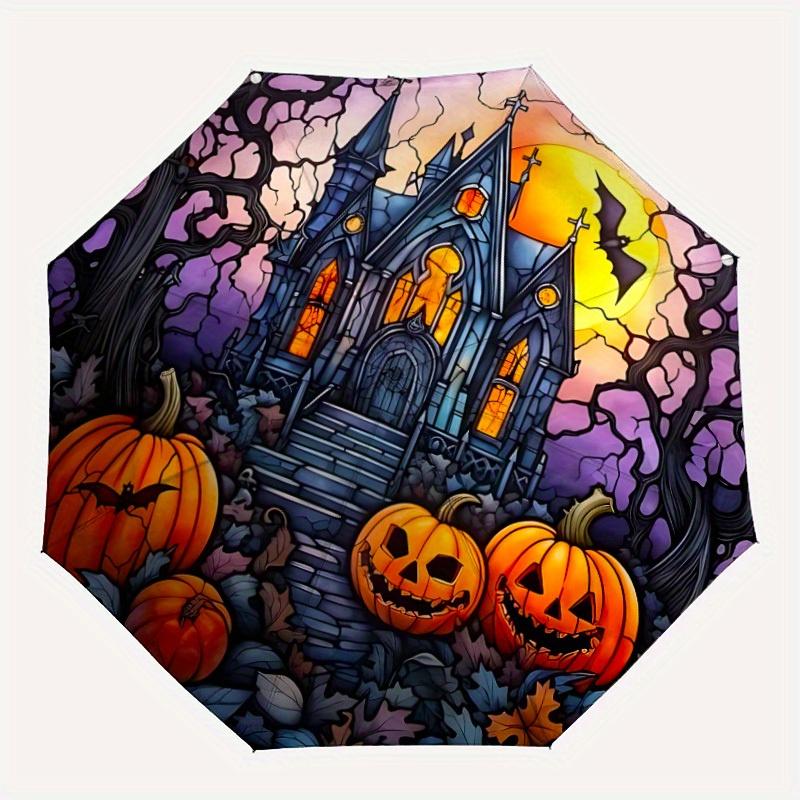 1pc Halloween Haunted Compact Travel Umbrella, Automatic Folding Lightweight Windproof 8-Bone Reinforced Design, Portable for Backpack Durab
1pc Halloween Haunted Compact Travel Umbrella, Automatic Folding Lightweight Windproof 8-Bone Reinforced Design, Portable for Backpack Durab