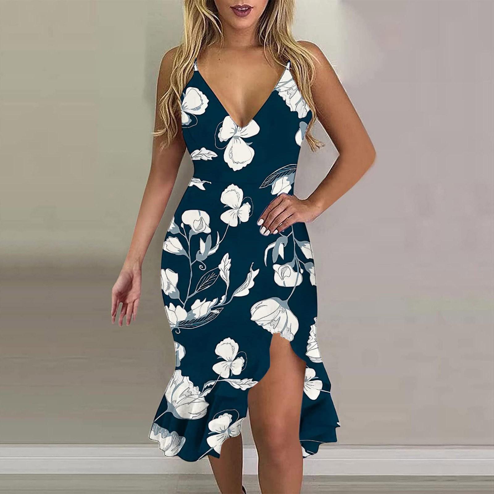 Tight Hip Dress For Women V Neck Dresses Ladies Floral Print Cocktail Evening Party Sheath Dress M Темно-синій
Tight Hip Dress For Women V Neck Dresses Ladies Floral Print Cocktail Evening Party Sheath Dress M Темно-синій
