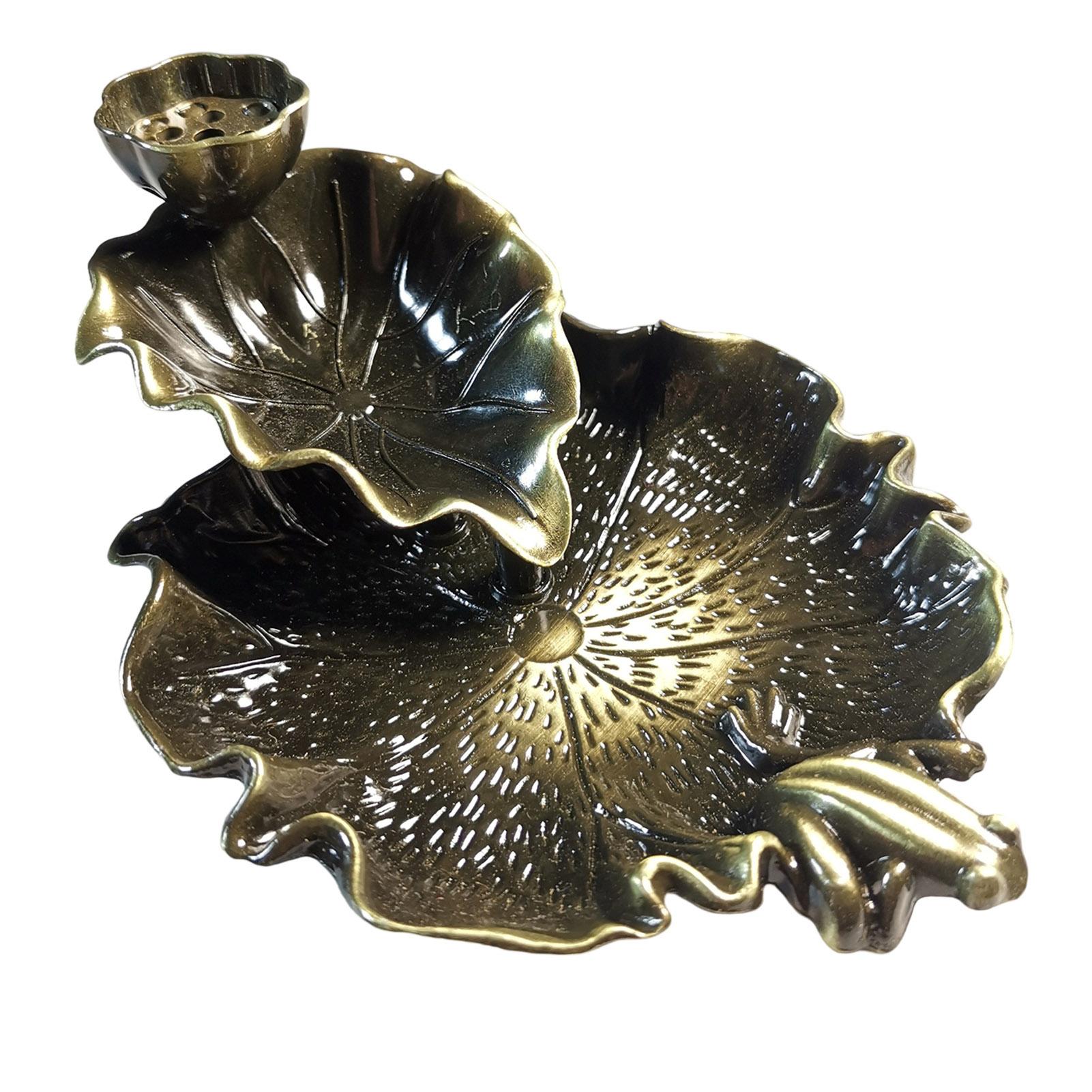 Lotus Leaf Backflow Incense Burner Electroplated Alloy Zen Tea Decor Miniatures for Home Meditation Relaxation 8.5x12.4x4.3cm
Lotus Leaf Backflow Incense Burner Electroplated Alloy Zen Tea Decor Miniatures for Home Meditation Relaxation 8.5x12.4x4.3cm