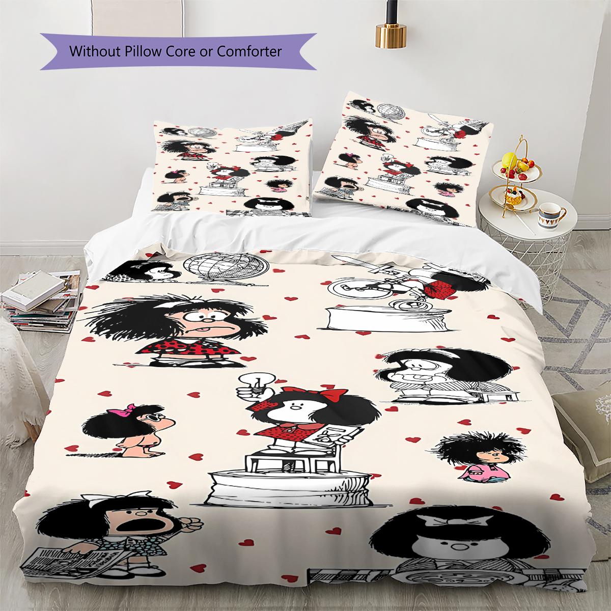 Mafalda Pattern Bedding,Quilt Set Quilt Cover Pillowcase Home Birthday Gift (1 * duvet cover + 2 * pillowcase, without core) 135x200cm
Mafalda Pattern Bedding,Quilt Set Quilt Cover Pillowcase Home Birthday Gift (1 * duvet cover + 2 * pillowcase, without core) 135x200cm