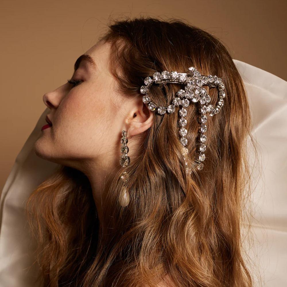 Elegant Rhinestone Bow Hairpins Vintage Bowknot Side Clip Fashion Tassel Spring Clip Party золотий
Elegant Rhinestone Bow Hairpins Vintage Bowknot Side Clip Fashion Tassel Spring Clip Party золотий