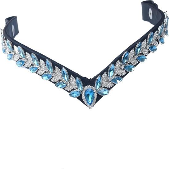 Sparkly Turquoise V-Shaped Kiara Browband for Bridle Made from Durable Leather. Extra Large (45 cm) чёрный
Sparkly Turquoise V-Shaped Kiara Browband for Bridle Made from Durable Leather. Extra Large (45 cm) чёрный