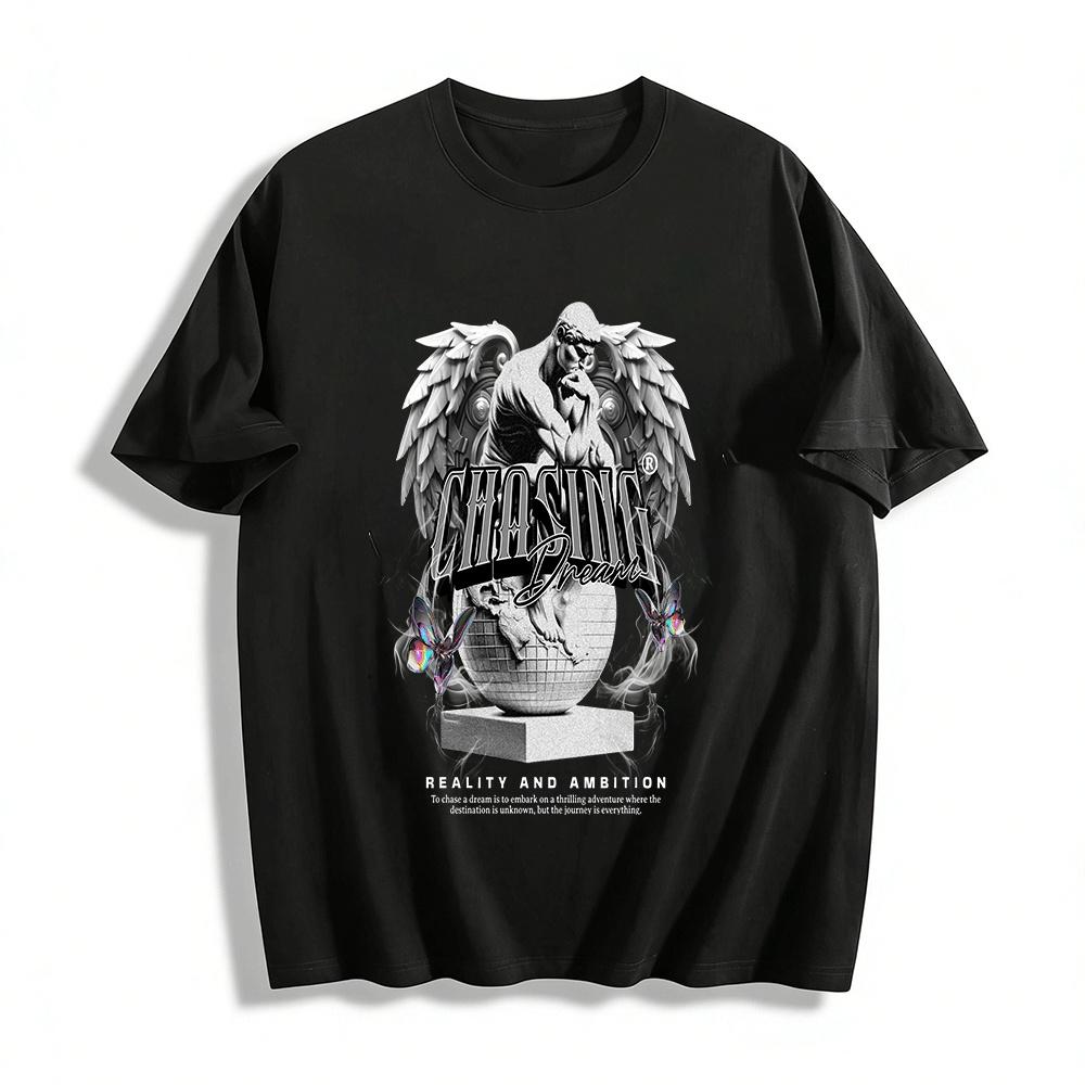 Chasing Dream Winged Thinker Statue Graphic Tee Streetwear Pure cotton T-shirt XXS
Chasing Dream Winged Thinker Statue Graphic Tee Streetwear Pure cotton T-shirt XXS