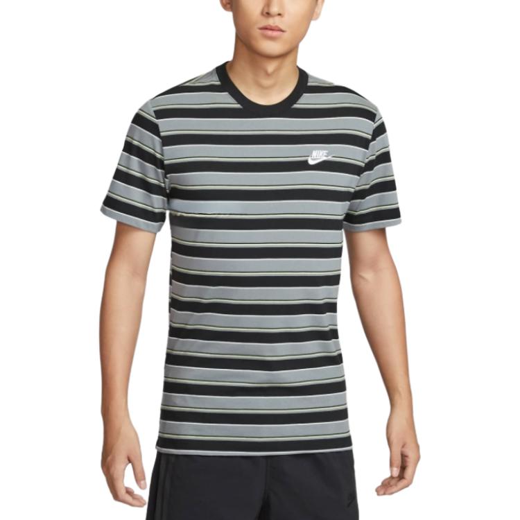 Nike Breathable Comfortable Outdoor Striped Sports Short Sleeve T-Shirt Men Tops Black Gray HJ0551-010 S
Nike Breathable Comfortable Outdoor Striped Sports Short Sleeve T-Shirt Men Tops Black Gray HJ0551-010 S