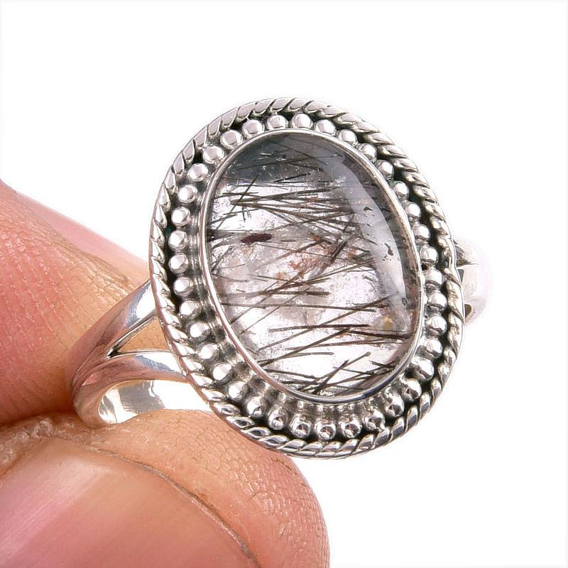 Natural Black Rutile Gemstone 925 Solid Sterling Silver Jewelry Ring S.7.5 g0y20
Natural Black Rutile Gemstone 925 Solid Sterling Silver Jewelry Ring S.7.5 g0y20
