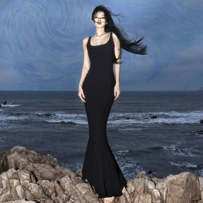 Black Pure Desire Sexy Suspender Dress Women s French Sense Step by Step Lotus Fish Tail Hip Wrap Long Skirt S чёрный
Black Pure Desire Sexy Suspender Dress Women s French Sense Step by Step Lotus Fish Tail Hip Wrap Long Skirt S чёрный