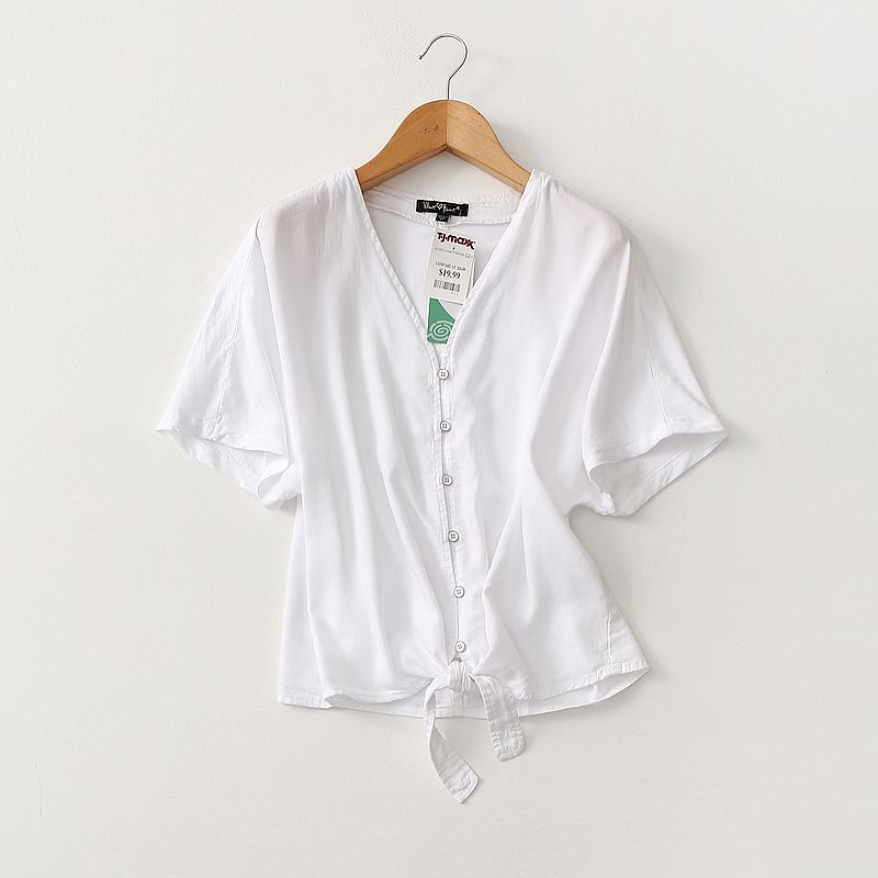 Foreign Trade Original Order Export Minimalist Pure Color Tencel Shirt Women s Short Sleeve Idle Style Loose Knotted Tops Summer White European code-L (Bust size 110)
Foreign Trade Original Order Export Minimalist Pure Color Tencel Shirt Women s Short Sleeve Idle Style Loose Knotted Tops Summer White European code-L (Bust size 110)