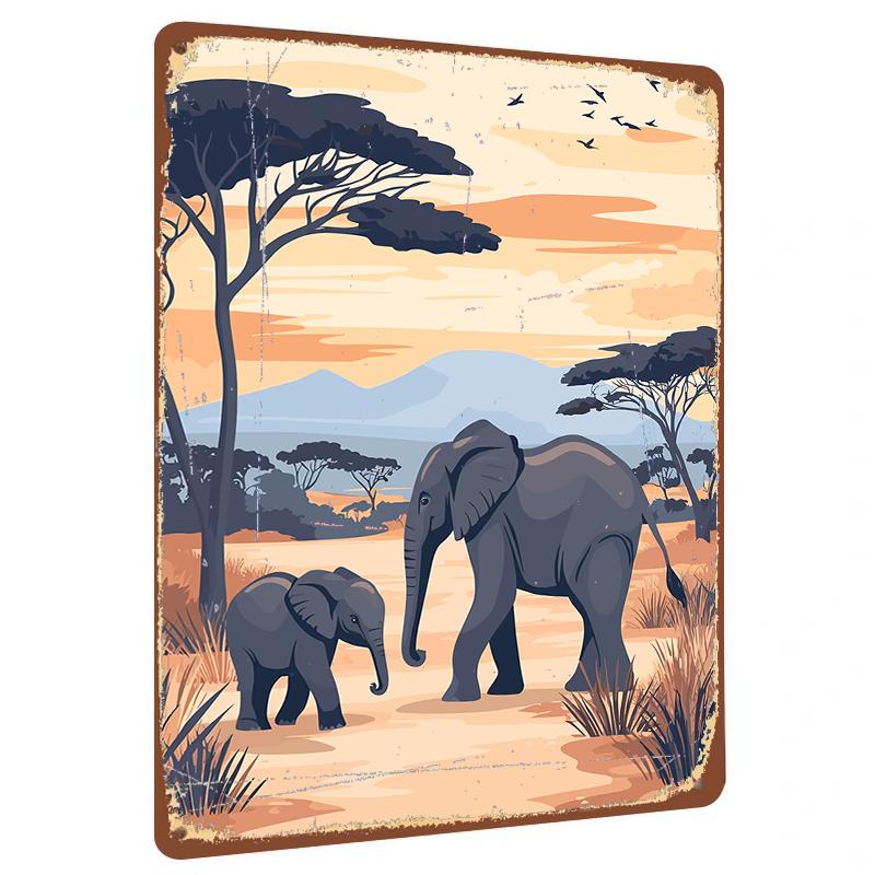 African Savanna Elephant Mother and Baby Sunset Landscape Metal Wall Art Home Decor for Living Room Bedroom 20x30cm(7.8x11.8inch)
African Savanna Elephant Mother and Baby Sunset Landscape Metal Wall Art Home Decor for Living Room Bedroom 20x30cm(7.8x11.8inch)