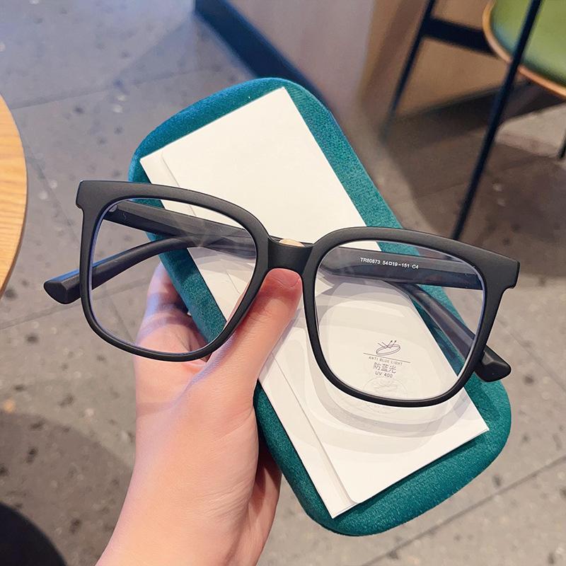 Интернет-знаменитости, модная большая оправа, черная оправа, большое лицо для похудения, без макияжа, оправа для очков TR90 может быть подобрана по рецепту