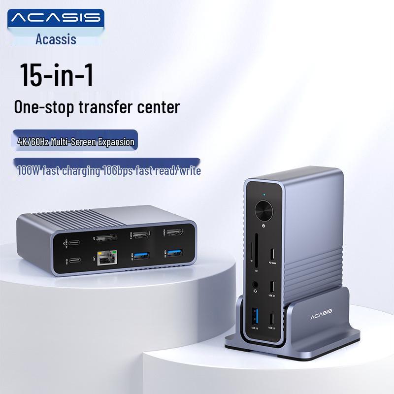 7-Port Thunderbolt Docking Station: PD100W Fast Charging, DP2.0, 4K@60Hz, Triple Screen Display
7-Port Thunderbolt Docking Station: PD100W Fast Charging, DP2.0, 4K@60Hz, Triple Screen Display