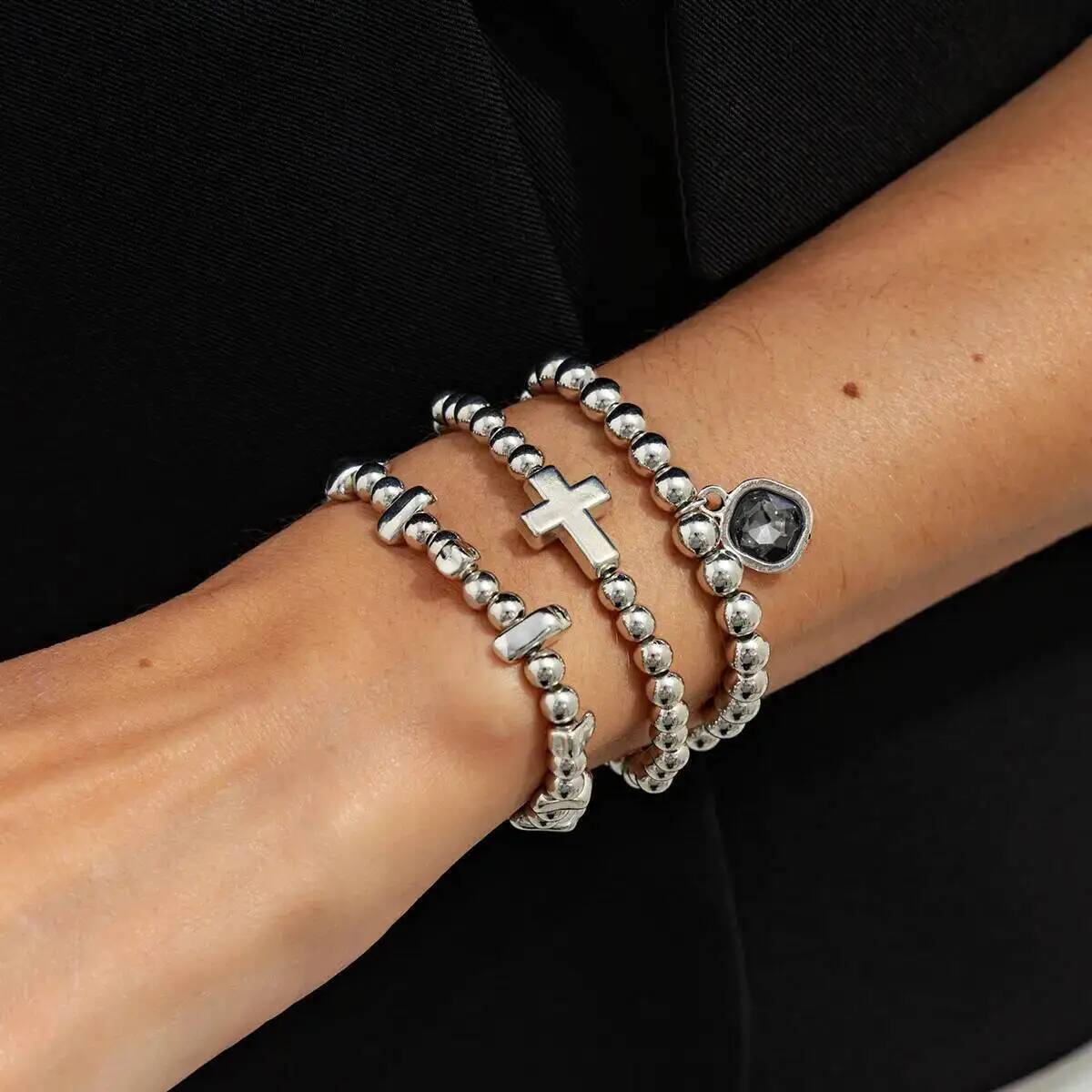 Ingemark 3Pcs/Set Creative CCB Beaded Elastic Bracelets Trendy Acrylic Rhinestone Pendant Bangles New Couple Jewelry Accessory
Ingemark 3Pcs/Set Creative CCB Beaded Elastic Bracelets Trendy Acrylic Rhinestone Pendant Bangles New Couple Jewelry Accessory