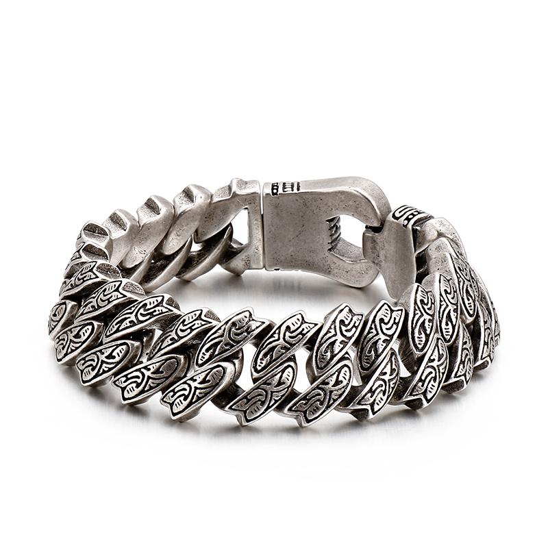 Punk 20mm Chunky Link Chain Bracelet Men Stainless Steel Myterious Symbol Charm Bike Chain Biker Armband Male Jewelry 21cm
Punk 20mm Chunky Link Chain Bracelet Men Stainless Steel Myterious Symbol Charm Bike Chain Biker Armband Male Jewelry 21cm