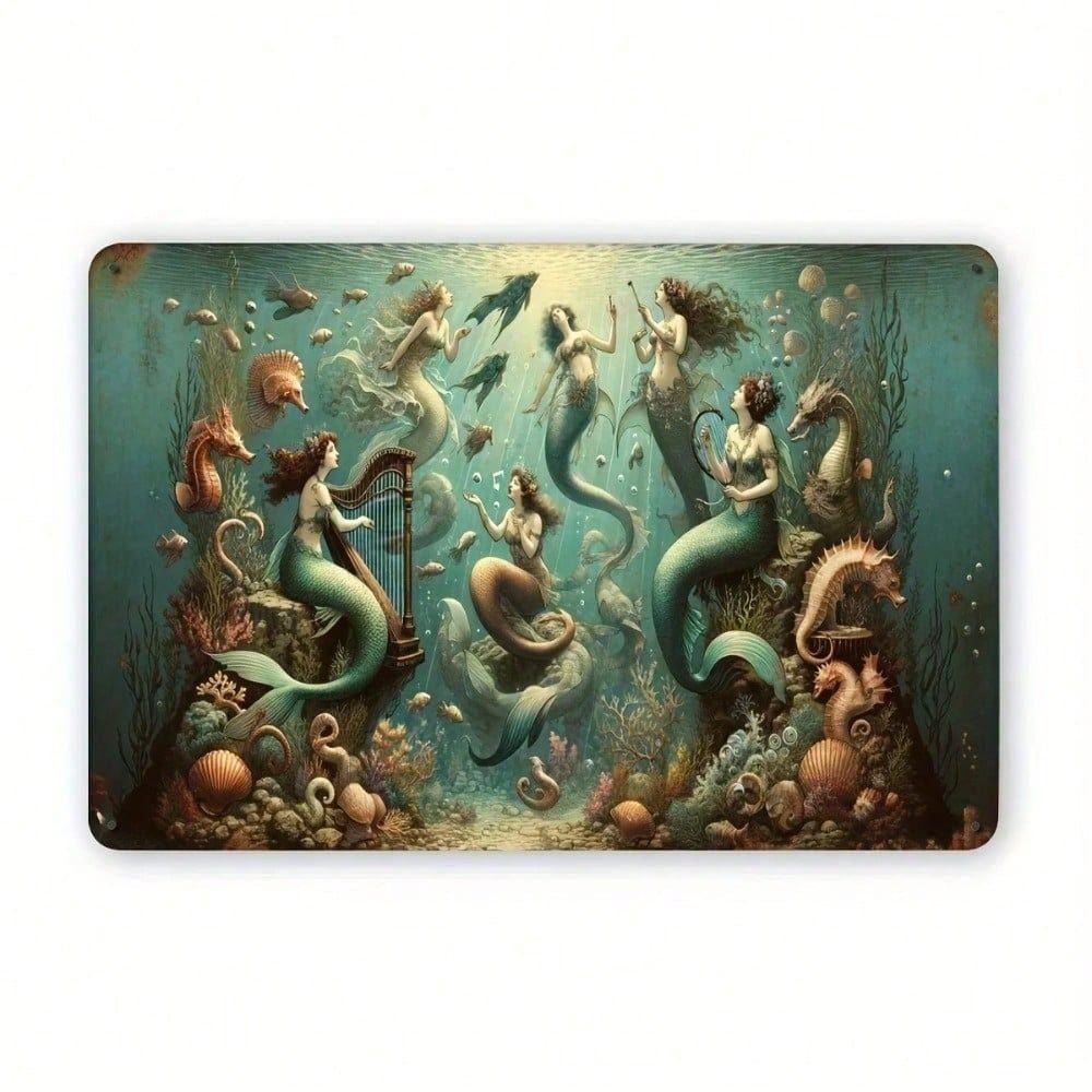 Mermaid Fantasy Underwater Metal Wall Poster for Living Room
Mermaid Fantasy Underwater Metal Wall Poster for Living Room