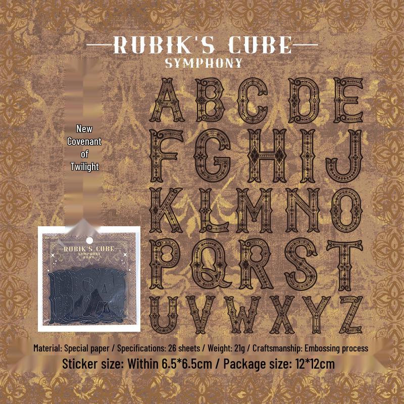 Yuxian Rubik s Cube Journal Stickers - 26 European Embossed Letter Sheets in 4 Styles
Yuxian Rubik s Cube Journal Stickers - 26 European Embossed Letter Sheets in 4 Styles