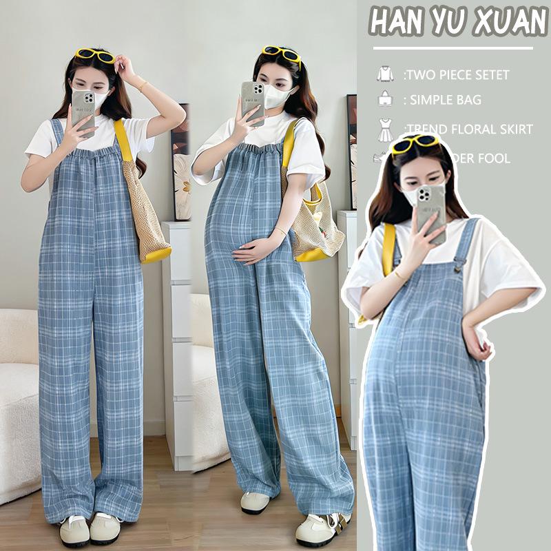 Maternity Summer Plaid Overalls & Short Sleeve T-shirt Set - Trendy Slimming Casual Wear for Moms 2XL
Maternity Summer Plaid Overalls & Short Sleeve T-shirt Set - Trendy Slimming Casual Wear for Moms 2XL