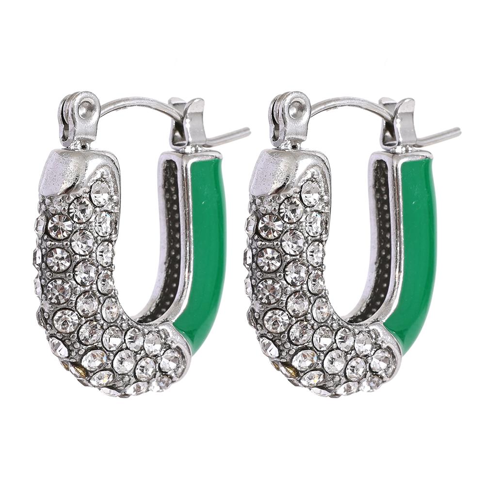 Yhpup Green Enamel CZ Crystal Stainless Steel Hoop Earrings U Shape Geometric Party Women Fashion Charm Statement Jewelry Bijoux
Yhpup Green Enamel CZ Crystal Stainless Steel Hoop Earrings U Shape Geometric Party Women Fashion Charm Statement Jewelry Bijoux