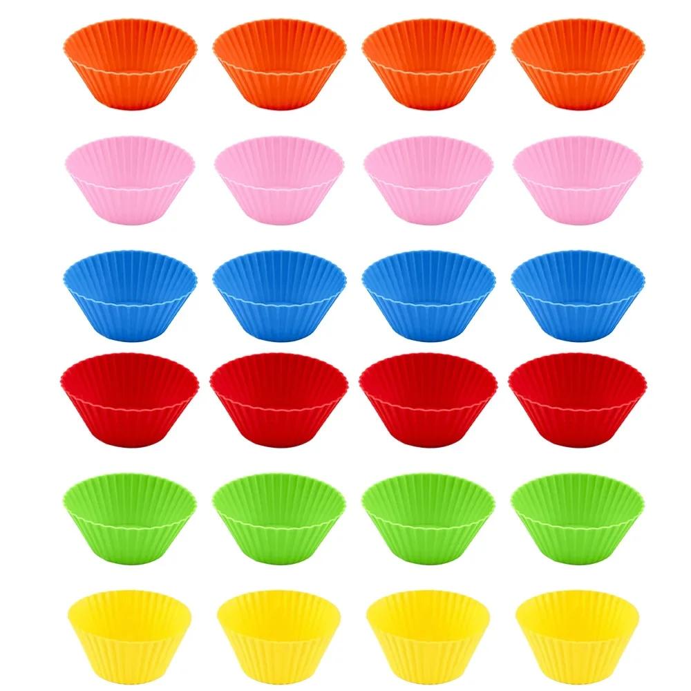 12/24pcs Silicone Cupcake Baking Cups Reusable Non-stick Muffin Cupcake Liners Holders Dessert Pudding Ramekin Mold For Party
12/24pcs Silicone Cupcake Baking Cups Reusable Non-stick Muffin Cupcake Liners Holders Dessert Pudding Ramekin Mold For Party