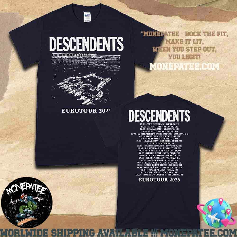 Descedents Eurotour 2025 Dates List Merchandise Fan Gifts Two Sides T-Shirt Unisex T-Shirt L
Descedents Eurotour 2025 Dates List Merchandise Fan Gifts Two Sides T-Shirt Unisex T-Shirt L