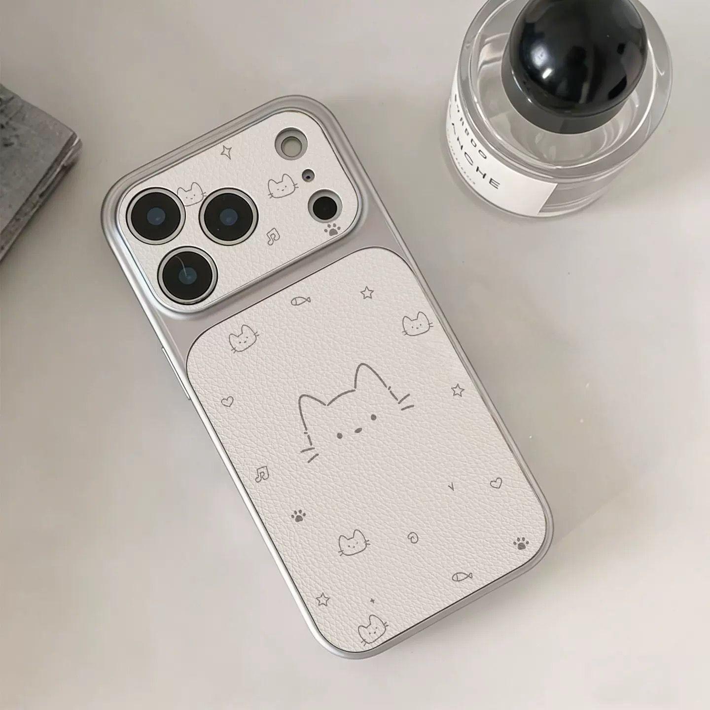 Cute Cartoon Cat Phone Case for Apple iPhone 17 Pro Max - Silver Frame Faux Leather Shockproof Durable Cover on iPhone 17/16/15/14/13/12/11/Plus/Pro apple 17promax
Cute Cartoon Cat Phone Case for Apple iPhone 17 Pro Max - Silver Frame Faux Leather Shockproof Durable Cover on iPhone 17/16/15/14/13/12/11/Plus/Pro apple 17promax