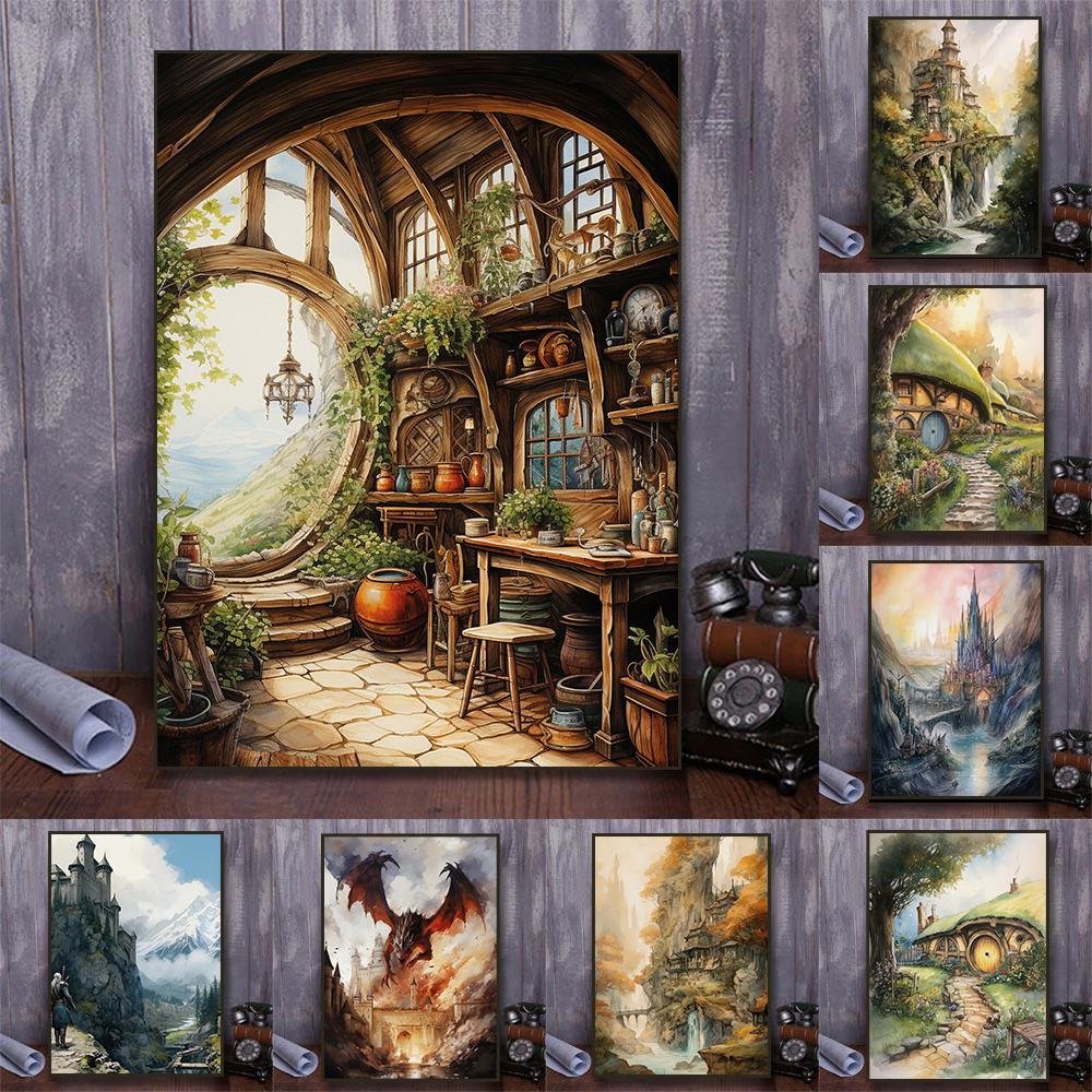 Watercolor Middle Earth Classic Magic Movie Rivendell Canvas Art Ring Posters and Prints Wall Painting Living Room Home Decor 21cm×30cm NoFrame
Watercolor Middle Earth Classic Magic Movie Rivendell Canvas Art Ring Posters and Prints Wall Painting Living Room Home Decor 21cm×30cm NoFrame