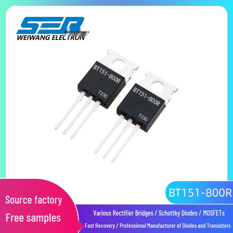 BT151-800R 8A 800V Unidirectional Thyristor, TO-220 Through-Hole Package
BT151-800R 8A 800V Unidirectional Thyristor, TO-220 Through-Hole Package