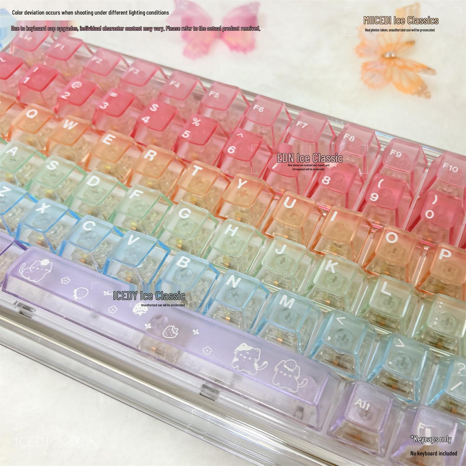 Original Height Gradient Amber Rainbow Keycaps - Little Bee Frosted Crystal for Mechanical Switches
Original Height Gradient Amber Rainbow Keycaps - Little Bee Frosted Crystal for Mechanical Switches