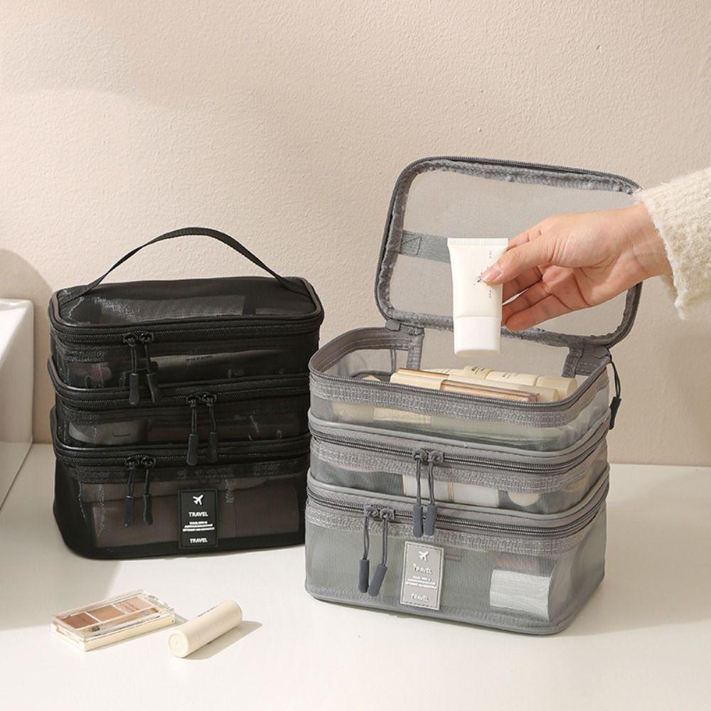 1/2/3 Layers Mesh Cosmetic Bags Zipper Toiletries Organizer Double-layer Storage Bag Outdoor 1 Layer Grey
1/2/3 Layers Mesh Cosmetic Bags Zipper Toiletries Organizer Double-layer Storage Bag Outdoor 1 Layer Grey
