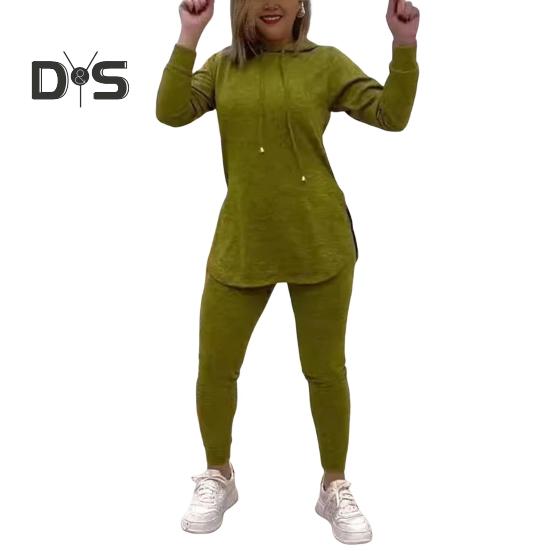 Женский комплект из 2 предметов: топ и брюки, капюшон, длинные рукава, однотонный свитшот с разрезом, эластичный пояс, облегающие брюки, спортивный костюм, осенне-весенний спортивный костюм XXXL зелёный
Женский комплект из 2 предметов: топ и брюки, капюшон, длинные рукава, однотонный свитшот с разрезом, эластичный пояс, облегающие брюки, спортивный костюм, осенне-весенний спортивный костюм XXXL зелёный