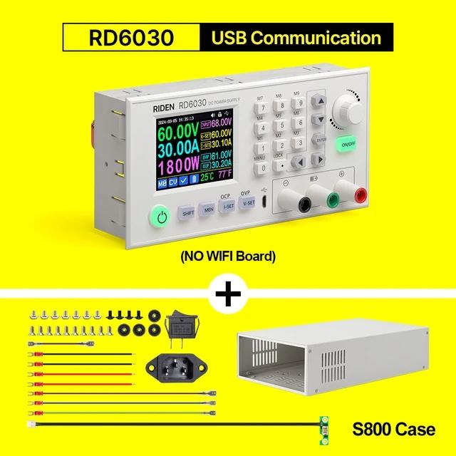 RIDEN RD6030W 60V 30A DC DC Step-down Stabilized Lab Power Supply Module Buck Adjustable Converter Battery Charging with S800
RIDEN RD6030W 60V 30A DC DC Step-down Stabilized Lab Power Supply Module Buck Adjustable Converter Battery Charging with S800