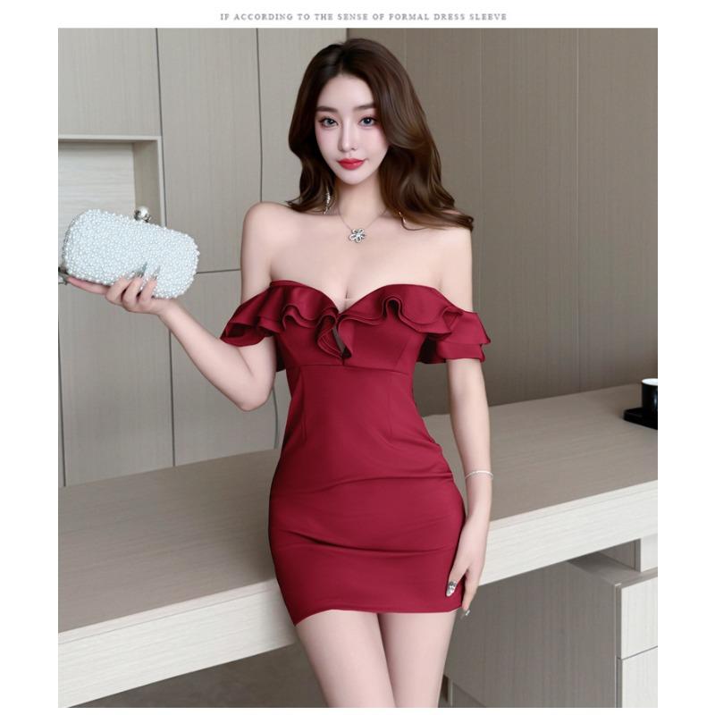 Sexy one-word shoulder dress women s summer pure desire wind ruffle leaf edge temperament socialite black evening dress hip skirt XL
Sexy one-word shoulder dress women s summer pure desire wind ruffle leaf edge temperament socialite black evening dress hip skirt XL