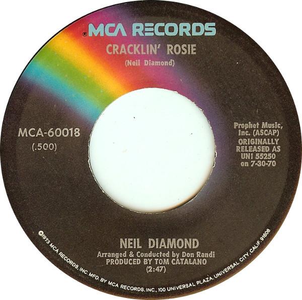 7inch Record NEIL DIAMOND - Cracklin Rosie / He Ain t Heavy... MCA60018 MCA Records 1973 US Pop Used
7inch Record NEIL DIAMOND - Cracklin Rosie / He Ain t Heavy... MCA60018 MCA Records 1973 US Pop Used