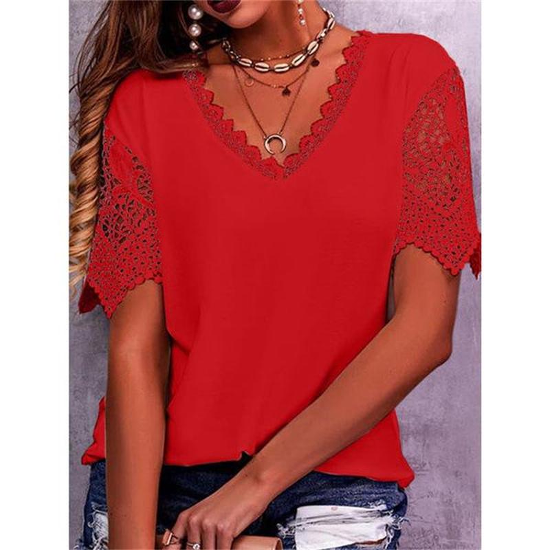 EastRogue Women s Fashion Casual Summer Solid Color Print Lace Short Sleeve V-Neck Loose Blouses & Shirts XXXXL червоний
EastRogue Women s Fashion Casual Summer Solid Color Print Lace Short Sleeve V-Neck Loose Blouses & Shirts XXXXL червоний
