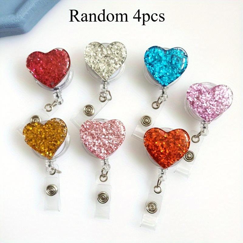 4pcs Retractable Badge Reels with Shiny Love Heart Design, Alligator Clip, and ID Badge Holder Clips for Nurse, Student, Office
4pcs Retractable Badge Reels with Shiny Love Heart Design, Alligator Clip, and ID Badge Holder Clips for Nurse, Student, Office