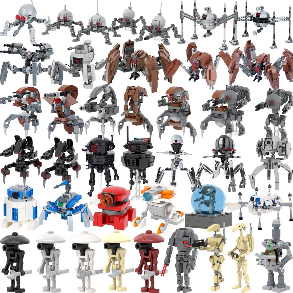 MOOXI Найповніший набір будівельних блоків для дорослих Droid Spider Bot Sentry Space Wars MOC Модель з цеглинок DIY Іграшка-діорама в подарунок для хлопчика
MOOXI Найповніший набір будівельних блоків для дорослих Droid Spider Bot Sentry Space Wars MOC Модель з цеглинок DIY Іграшка-діорама в подарунок для хлопчика