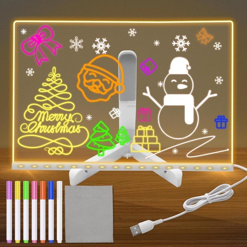 LED Note Board Rechargeable RGB Night Light 7 Pens DIY Acrylic Message Board Erasable Painting Drawing Board Kids Birthday Gifts
LED Note Board Rechargeable RGB Night Light 7 Pens DIY Acrylic Message Board Erasable Painting Drawing Board Kids Birthday Gifts