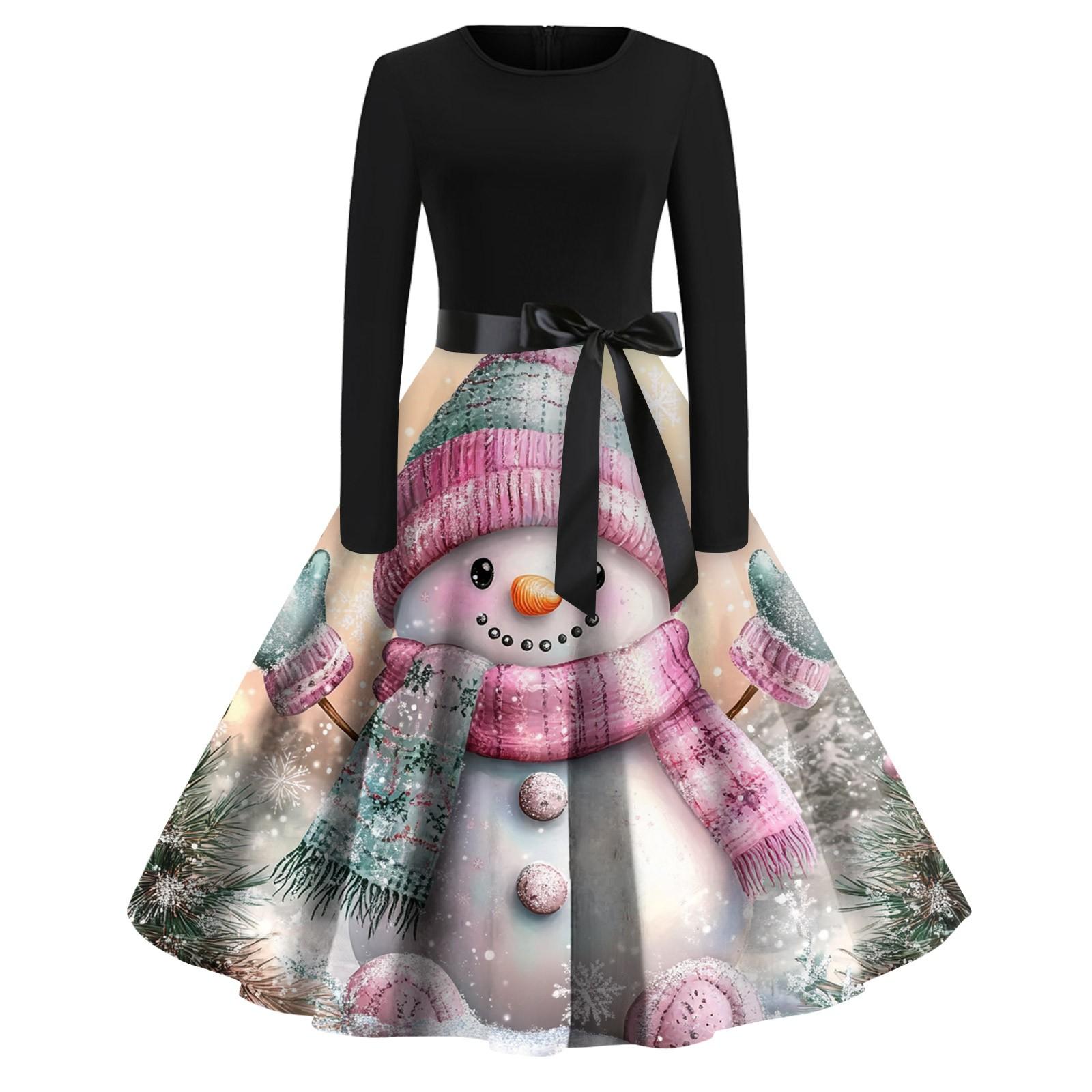 Женское модное винтажное платье с длинным рукавом и круглым вырезом с рождественским принтом M
Женское модное винтажное платье с длинным рукавом и круглым вырезом с рождественским принтом M