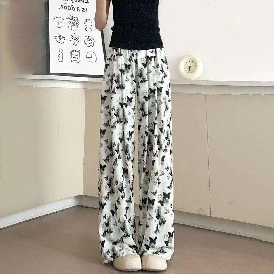 Ink Wash Chinese Style Wide-Leg Pants for Women - Summer Thin High-Waisted Butterfly Casual Straight-Leg Tie-Dye Ice Silk Sun-Protective Trousers 2XL
Ink Wash Chinese Style Wide-Leg Pants for Women - Summer Thin High-Waisted Butterfly Casual Straight-Leg Tie-Dye Ice Silk Sun-Protective Trousers 2XL