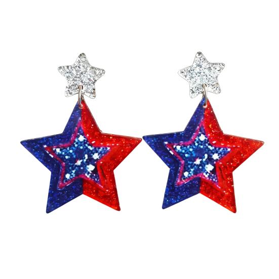 American USA Flag Earrings for Women Patriotic Red White Blue Cubic Zircon Dangle Drop Earrings, 4th of July Independence Day Gift C
American USA Flag Earrings for Women Patriotic Red White Blue Cubic Zircon Dangle Drop Earrings, 4th of July Independence Day Gift C