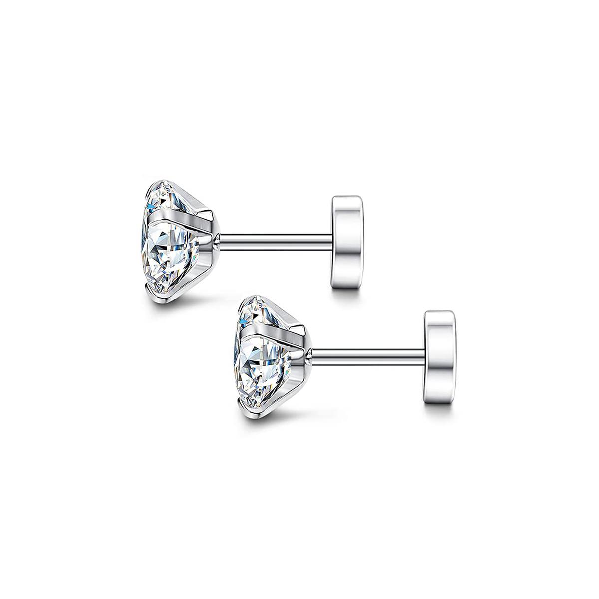 1Pair Stainless Steel Crystal Screw Back Stud Flat Earrings for Women Men Punk Cool Clear Cubic Zirconia Tiny Piercing New Style 8mm срібний
1Pair Stainless Steel Crystal Screw Back Stud Flat Earrings for Women Men Punk Cool Clear Cubic Zirconia Tiny Piercing New Style 8mm срібний