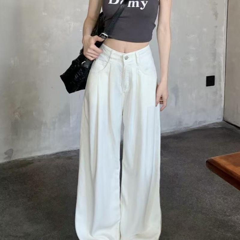 Retro Black Pleated High Waist Jeans for Women - Spring Collection, Loose Fit, Slimming Texture, Wide Leg Medium белый
Retro Black Pleated High Waist Jeans for Women - Spring Collection, Loose Fit, Slimming Texture, Wide Leg Medium белый
