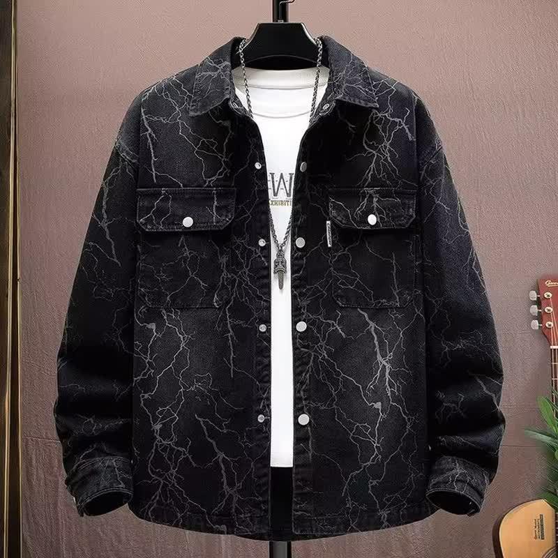 Men s Retro Denim Lapel Jacket - Washed, Distressed, and Cool High Street Fashion for Autumn/Winter. M чорний
Men s Retro Denim Lapel Jacket - Washed, Distressed, and Cool High Street Fashion for Autumn/Winter. M чорний