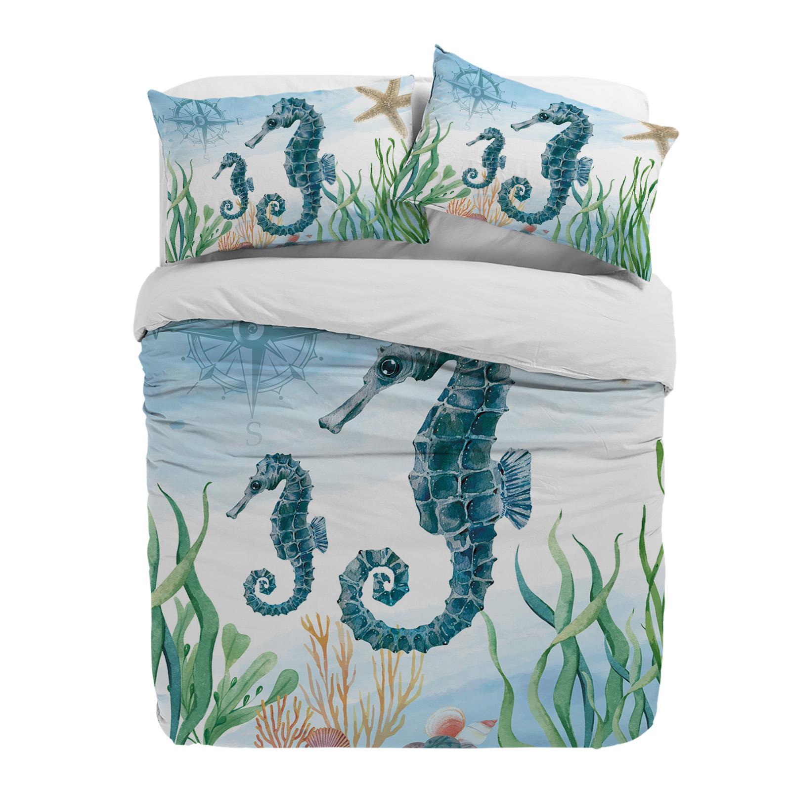 Marine Animal Hippocampus Seaweed Compass Duvet Cover With Pillow Case 3pcs Bedding Set Quilt Cover Double Bed Home Textile (135x200cm)
Marine Animal Hippocampus Seaweed Compass Duvet Cover With Pillow Case 3pcs Bedding Set Quilt Cover Double Bed Home Textile (135x200cm)