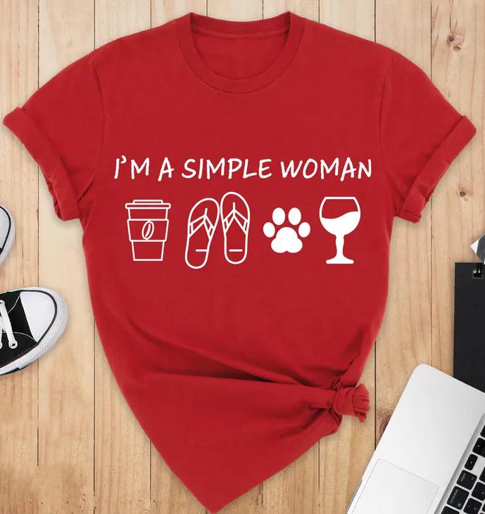Im A Simple Women Tshirt Coffee Flip Flops Dog Wine Women Shirt Gift for Women Simple Girl Tee Funny Simple Aesthetic Clothes S
Im A Simple Women Tshirt Coffee Flip Flops Dog Wine Women Shirt Gift for Women Simple Girl Tee Funny Simple Aesthetic Clothes S