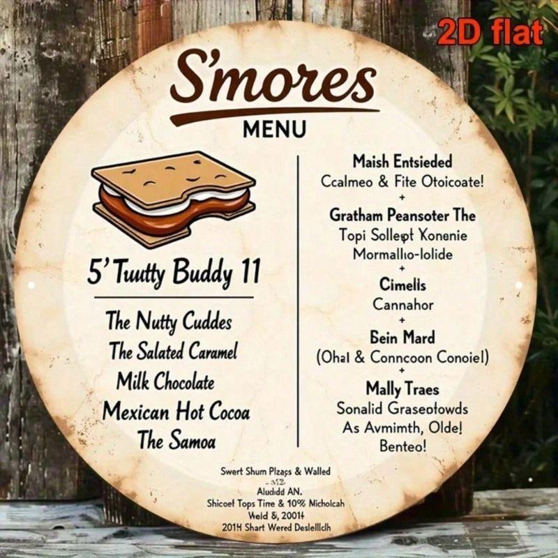 Metal Wall Art Retro Round 8 Inch S Mores Menu Sign for Cafe
Metal Wall Art Retro Round 8 Inch S Mores Menu Sign for Cafe