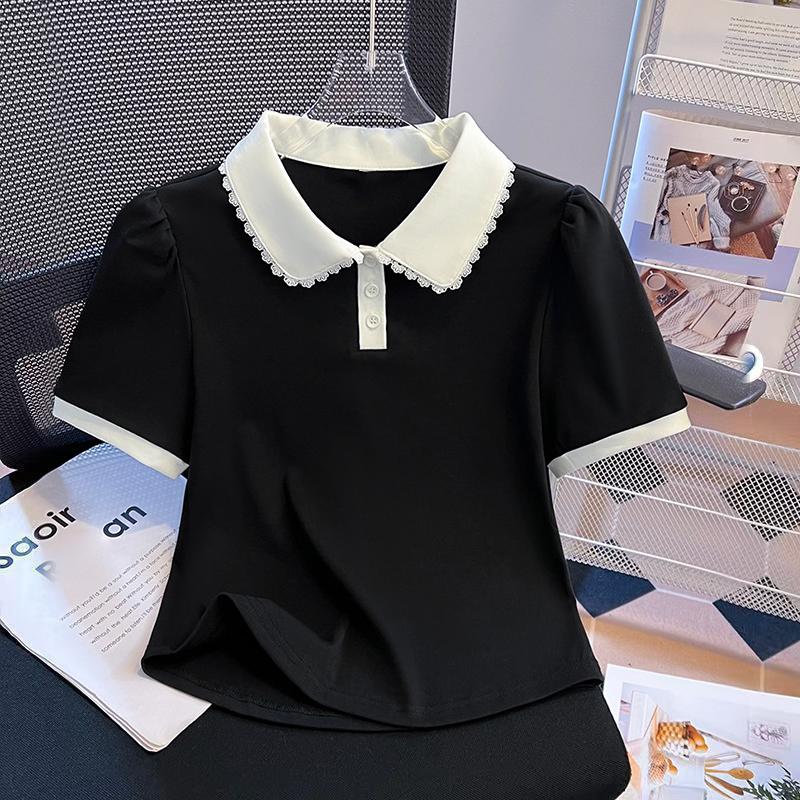 Women Peter Pan Collar Short Sleeve T Shirt Summer Design False Two Piece Top Blouse 2XL чорний
Women Peter Pan Collar Short Sleeve T Shirt Summer Design False Two Piece Top Blouse 2XL чорний