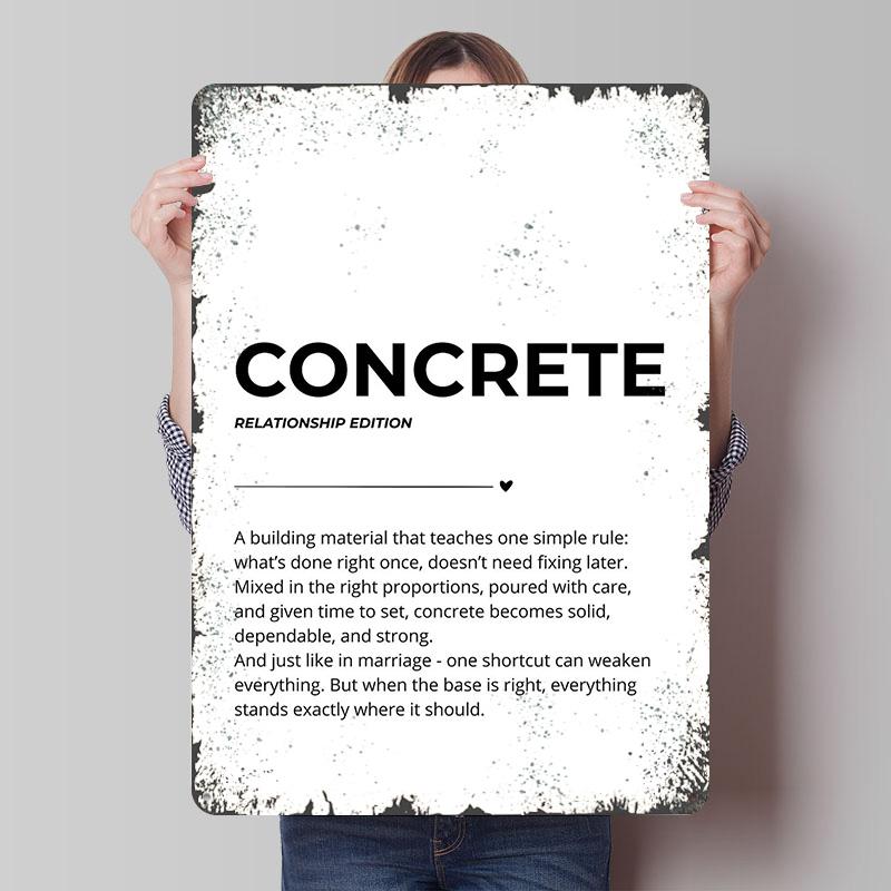 Concrete Relationship Edition Text Art Poster Customized Wall Art Vintage Metal Signs Retro Tin Plaque for Man Cave House Decor 7.9x11.8In(20x30cm)
Concrete Relationship Edition Text Art Poster Customized Wall Art Vintage Metal Signs Retro Tin Plaque for Man Cave House Decor 7.9x11.8In(20x30cm)